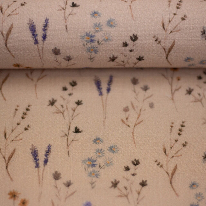 Musselin "Wild Meadow - Beige" Swafing