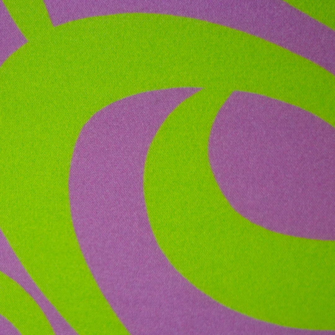 Viskose Schriftzug Limette Flieder | Love Collection Kibadoo Swafing