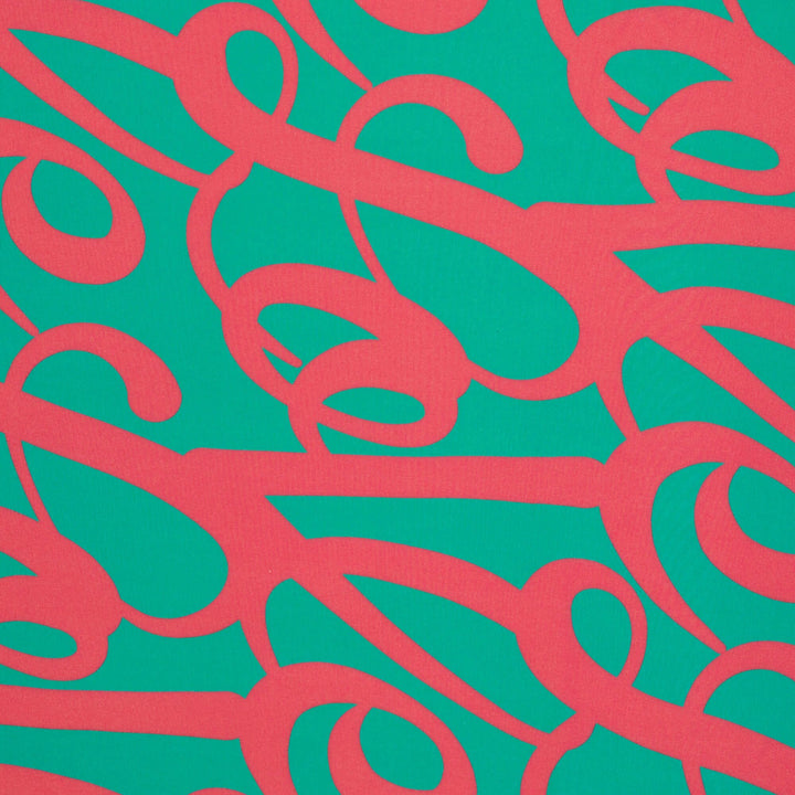 Viskose Schriftzug Erika Aqua | Love Collection Kibadoo Swafing