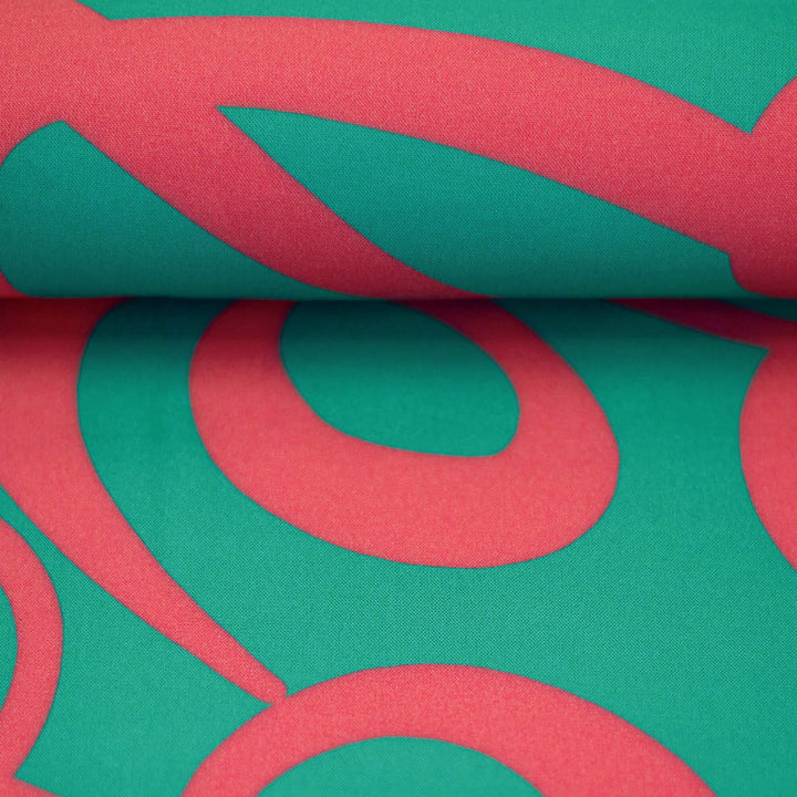 Viskose Schriftzug Erika Aqua | Love Collection Kibadoo Swafing