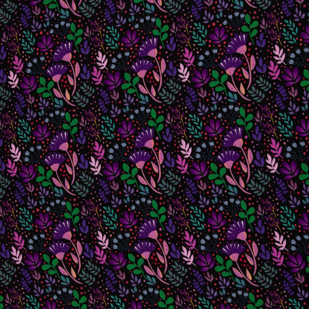 Viskose "In Full Bloom - Schwarz" | Emjo-Design Swafing