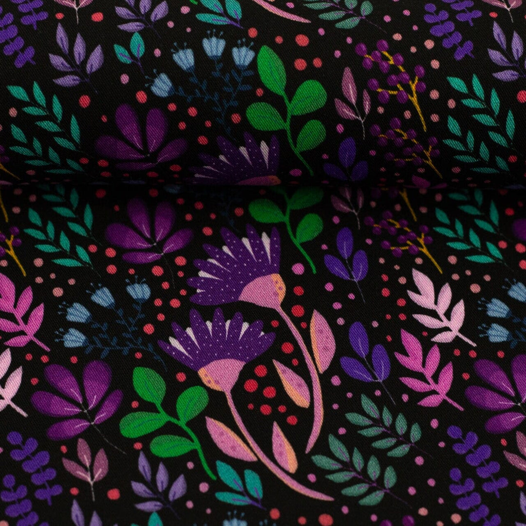 Viskose "In Full Bloom - Schwarz" | Emjo-Design Swafing