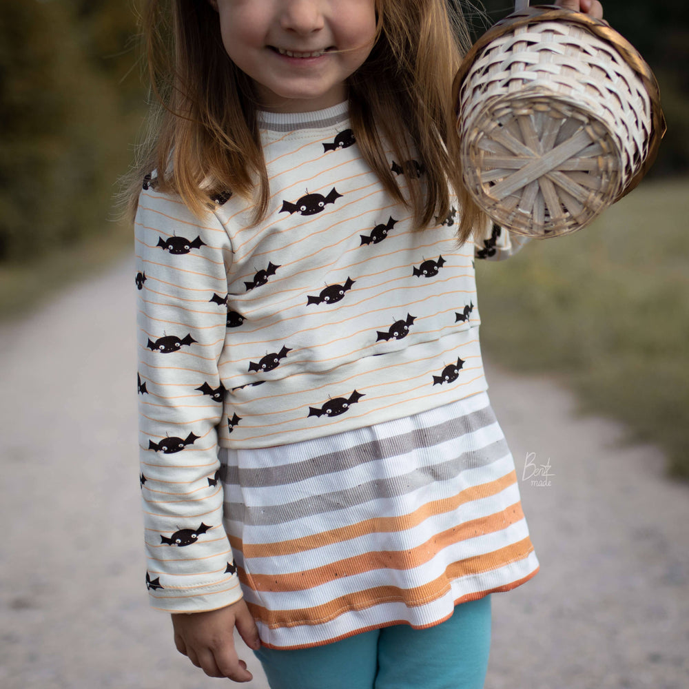 Bio-French-Terry süße Fledermäuse Beige fadenwunsch