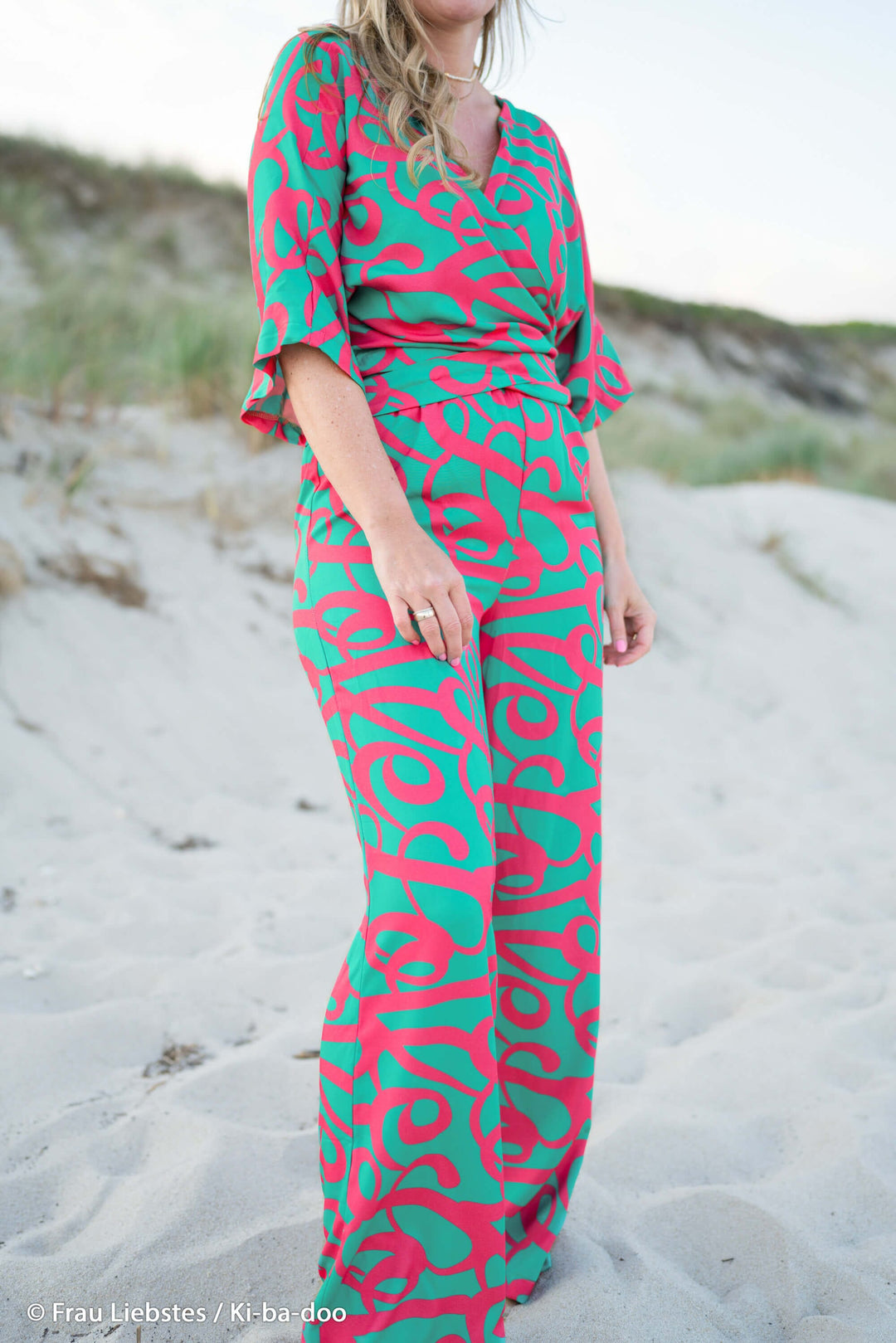 Viskose Schriftzug Erika Aqua | Love Collection Kibadoo Swafing