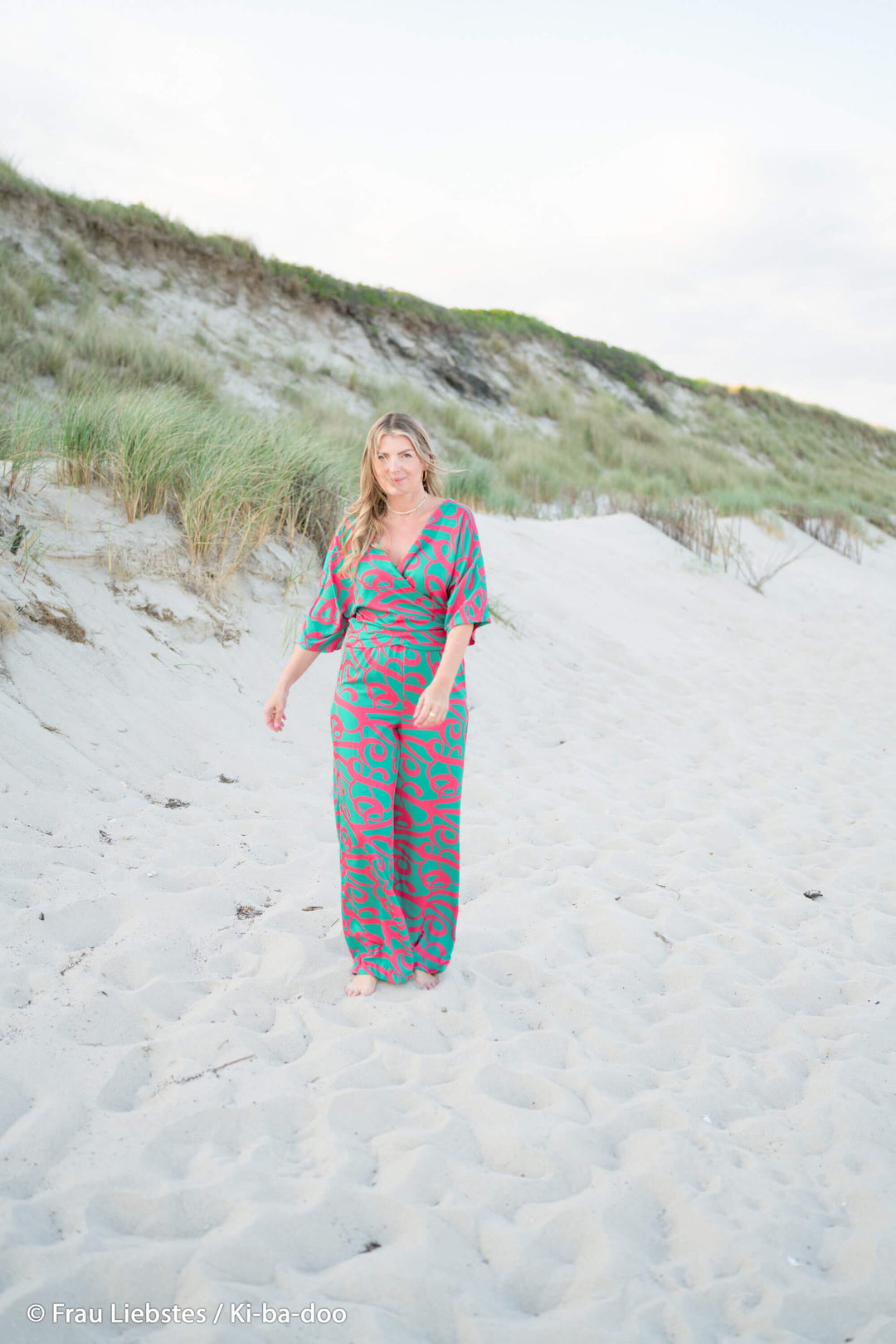 Viskose Schriftzug Erika Aqua | Love Collection Kibadoo Swafing