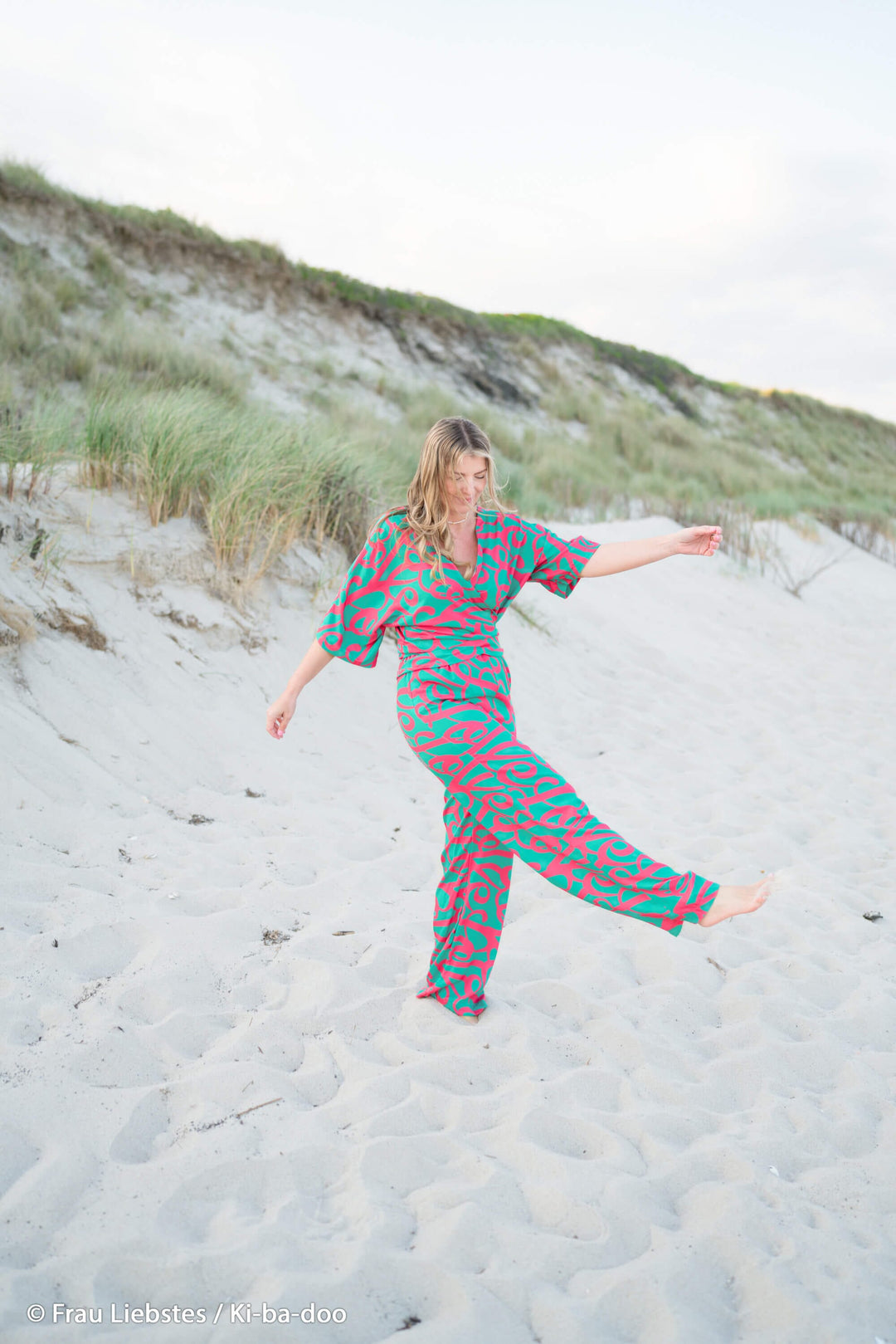 Viskose Schriftzug Erika Aqua | Love Collection Kibadoo Swafing