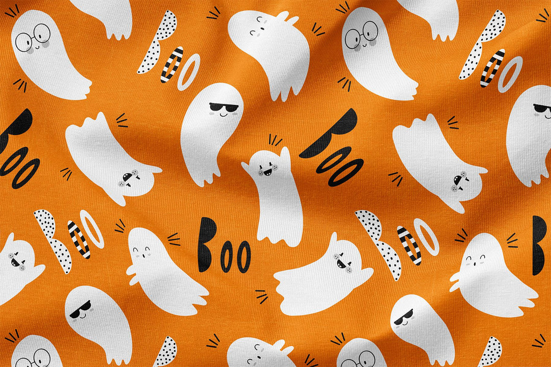 Vorbestellung | French Terry "Geister Booo" | Halloween Stoffe 2025 fadenwunsch