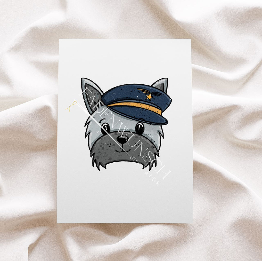 Vorbestellung | Bügelbild "Hundehelden - Pilot" fadenwunsch