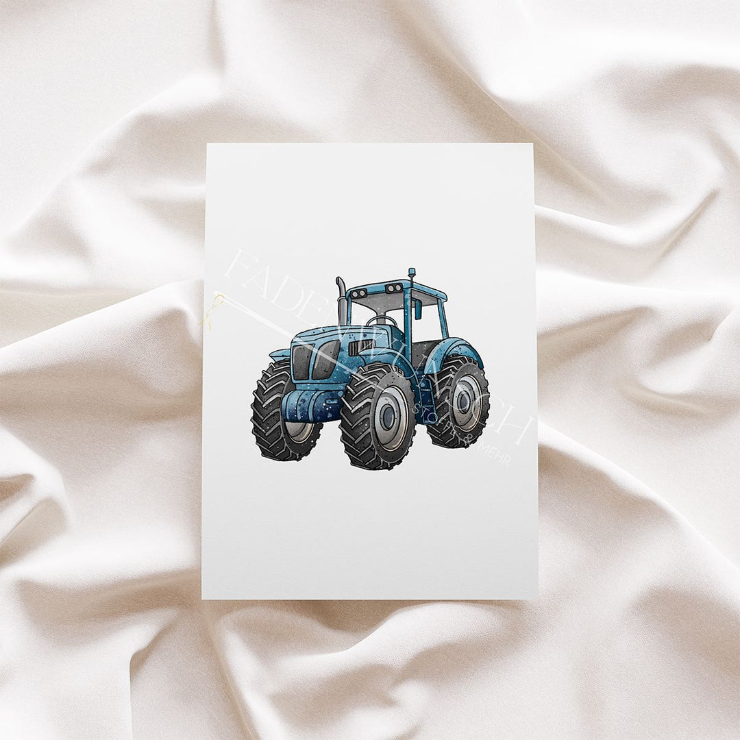 Vorbestellung | Bügelbild "TraktorTime - Trecker Blau" fadenwunsch