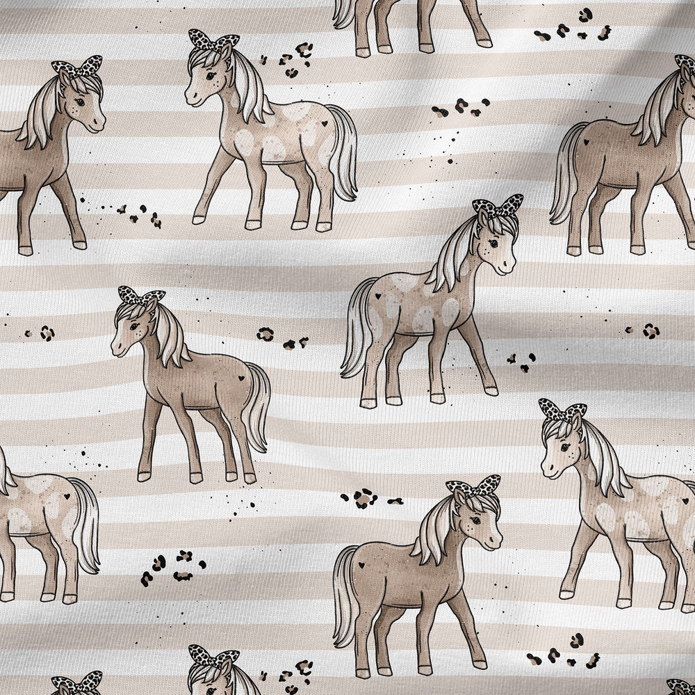 Vorbestellung | Bio French Terry "Pferdilein Beige" fadenwunsch