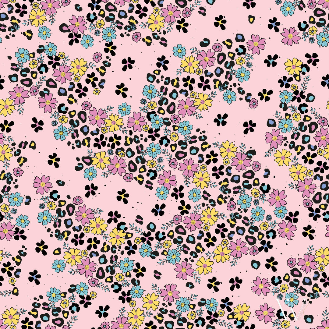 Vorbestellung | Bio French Terry "Leo Blümchen Rosa Bunt" fadenwunsch