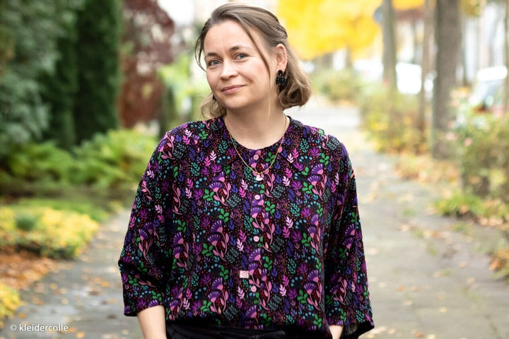 Viskose "In Full Bloom - Schwarz" | Emjo-Design Swafing