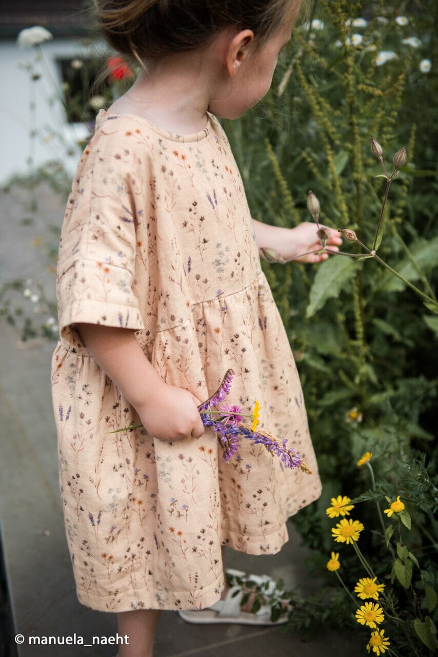 Musselin "Wild Meadow - Beige" Swafing