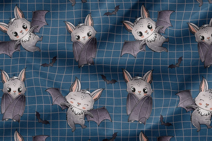 Vorbestellung | "Fledermaus - Fledi Fussel - Blau" | Halloween Stoffe 2025 fadenwunsch