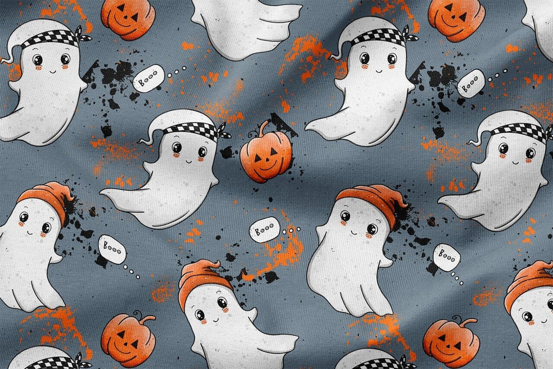 Vorbestellung | "Gespenst - Spooky Fun - Blau" | Halloween Stoffe 2025 fadenwunsch