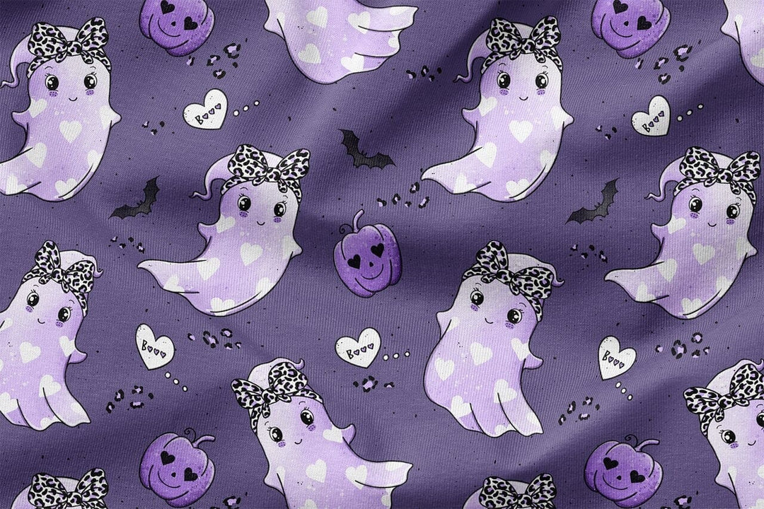 Vorbestellung | "Gespenst - Spooky Fun - Leo Lila" | Halloween Stoffe 2025 fadenwunsch