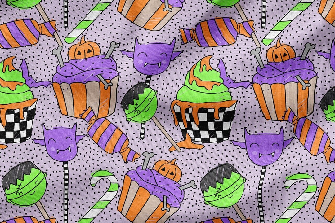 Vorbestellung | "Halloween-Sweets - Flieder" | Halloween Stoffe 2025 fadenwunsch