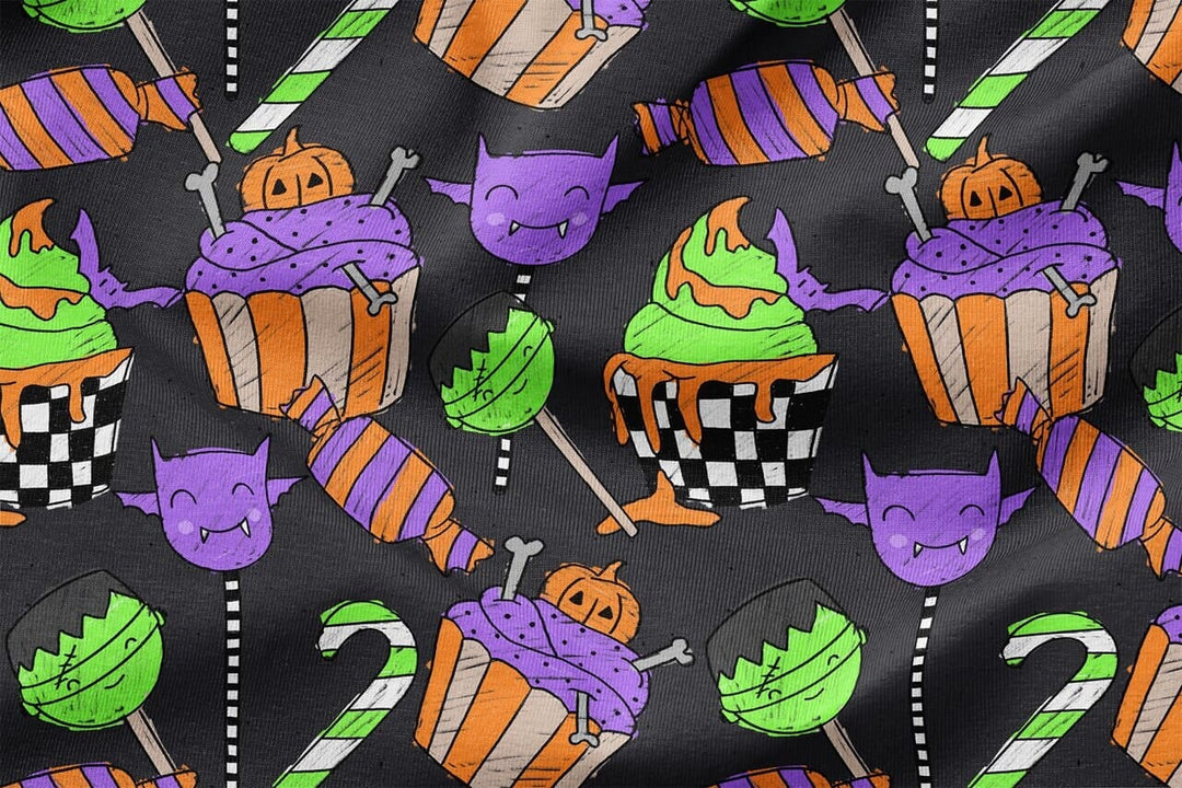 Vorbestellung | "Halloween-Sweets - Anthrazit" | Halloween Stoffe 2025 fadenwunsch