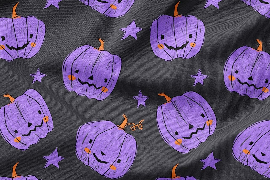 Vorbestellung | "Kürbis Scratch - Anthrazit" | Halloween Stoffe 2025 fadenwunsch