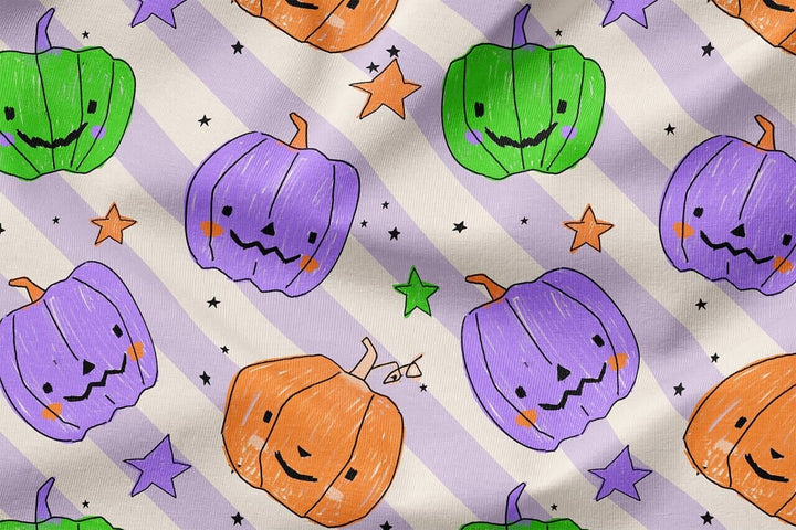 Vorbestellung | "Kürbis Scratch - Flieder" | Halloween Stoffe 2025 fadenwunsch