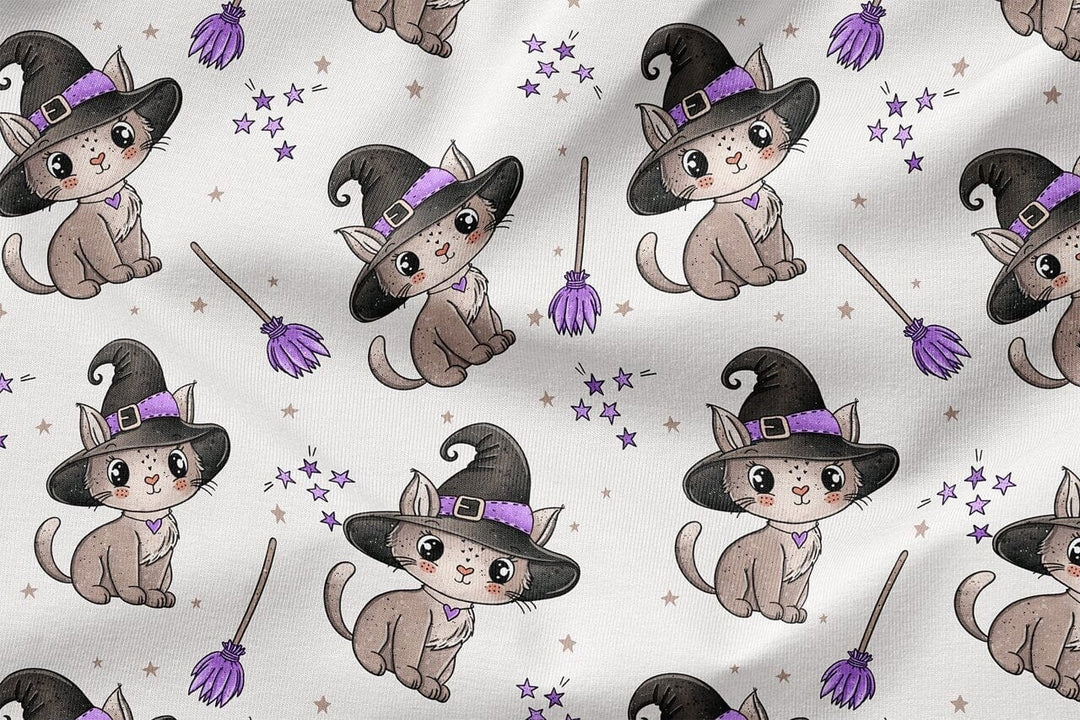 Vorbestellung | "Magic Kitty - Lila" | Halloween Stoffe 2025 fadenwunsch