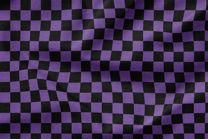 Vorbestellung | "Schachbrettmuster Klein - Schwarz / Lila" | Halloween Stoffe 2025 fadenwunsch