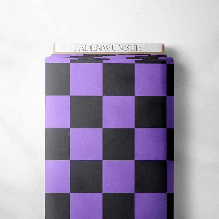 Jersey "Schachbrettmuster - Lila / Anthrazit" | Halloween Stoffe 2025 fadenwunsch