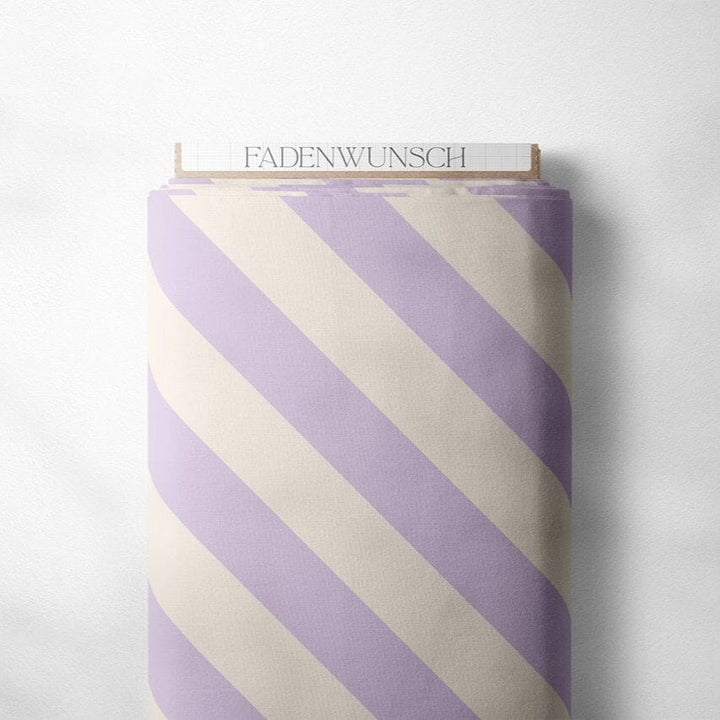 "Schräge Streifen - Flieder / Creme" | Halloween Stoffe 2025 fadenwunsch