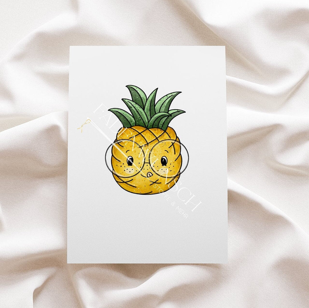 Vorbestellung | Bügelbild "Ananas - mit Brille" fadenwunsch