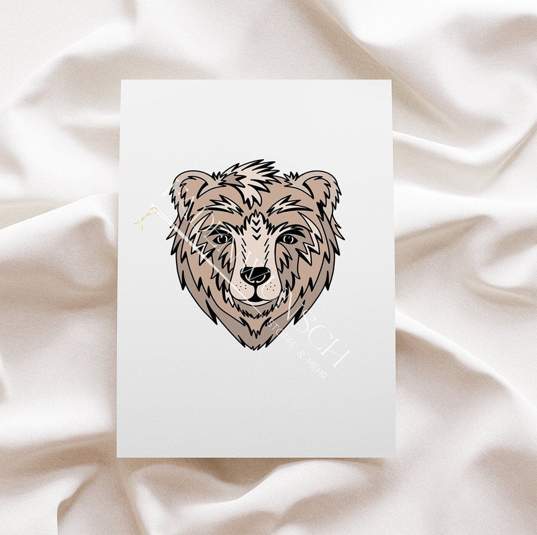 Vorbestellung | Bügelbild "BaerRoar - Braunbär - Kopf" fadenwunsch