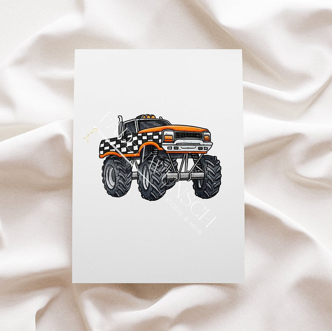 Vorbestellung | Bügelbild "Big Monstertruck - Orange" fadenwunsch