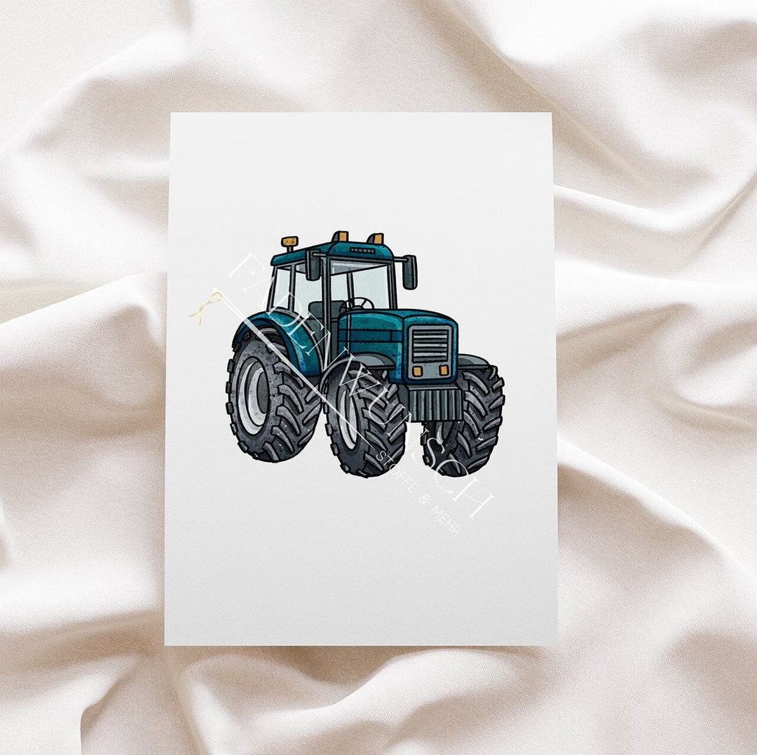 Vorbestellung | Bügelbild "Big Traktor - Blau" fadenwunsch