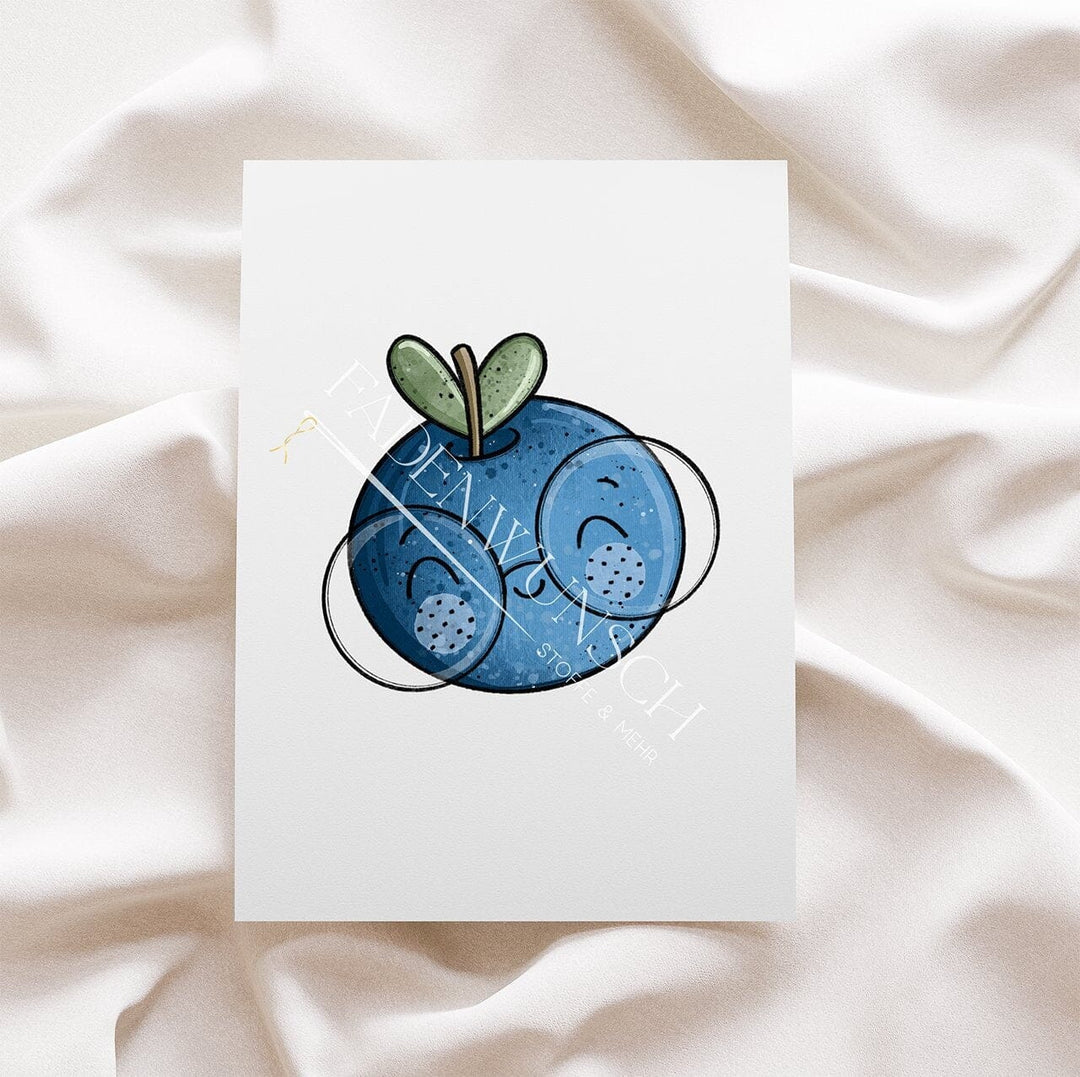 Vorbestellung | Bügelbild "Blaubeere - mit Brille" fadenwunsch
