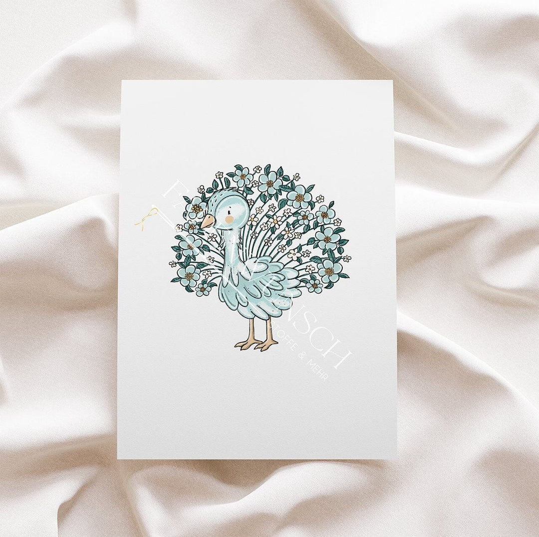 Vorbestellung | Bügelbild "Blumenpfau" fadenwunsch