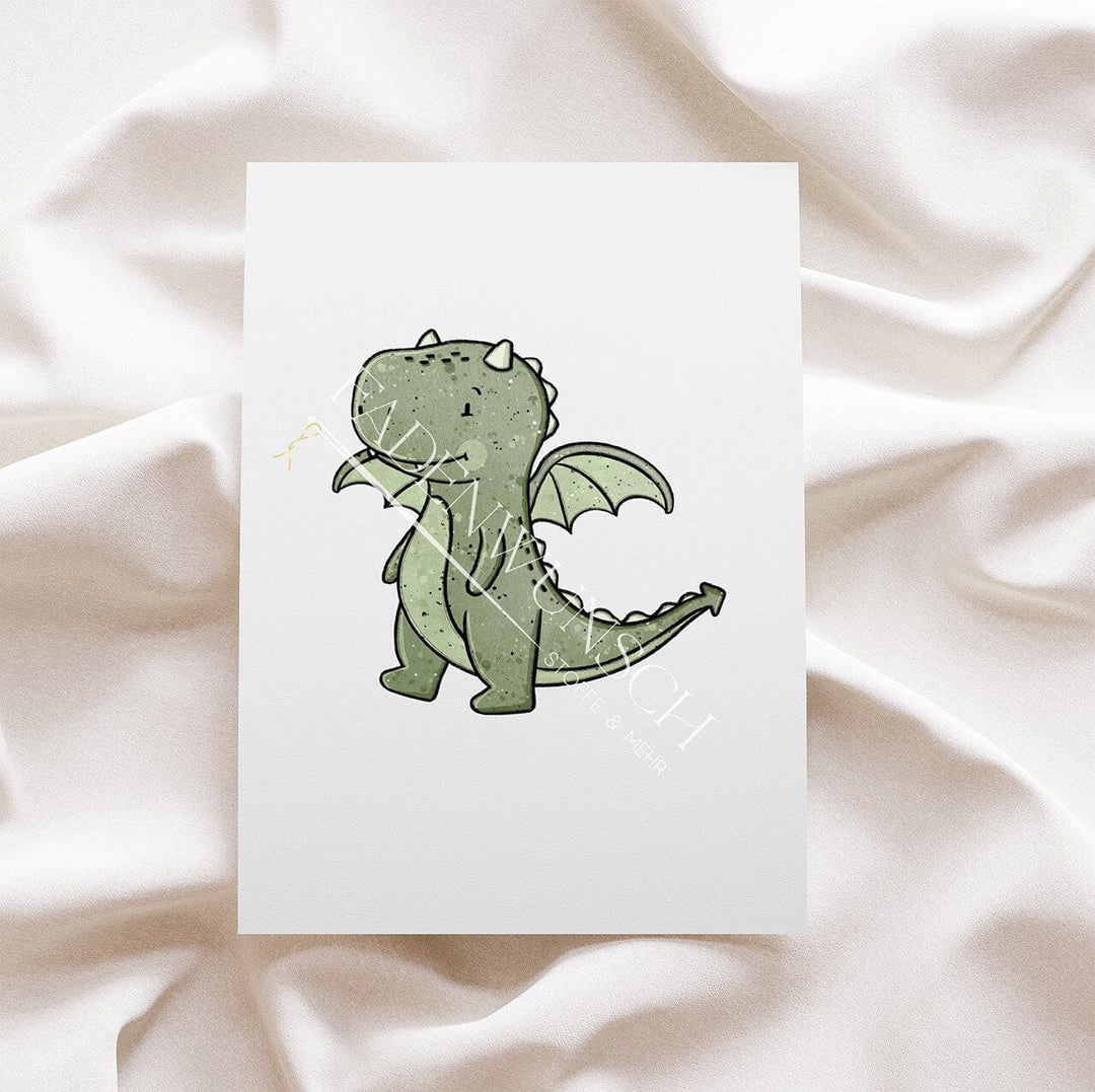 Vorbestellung | Bügelbild "Drache Dragon - Grün" fadenwunsch