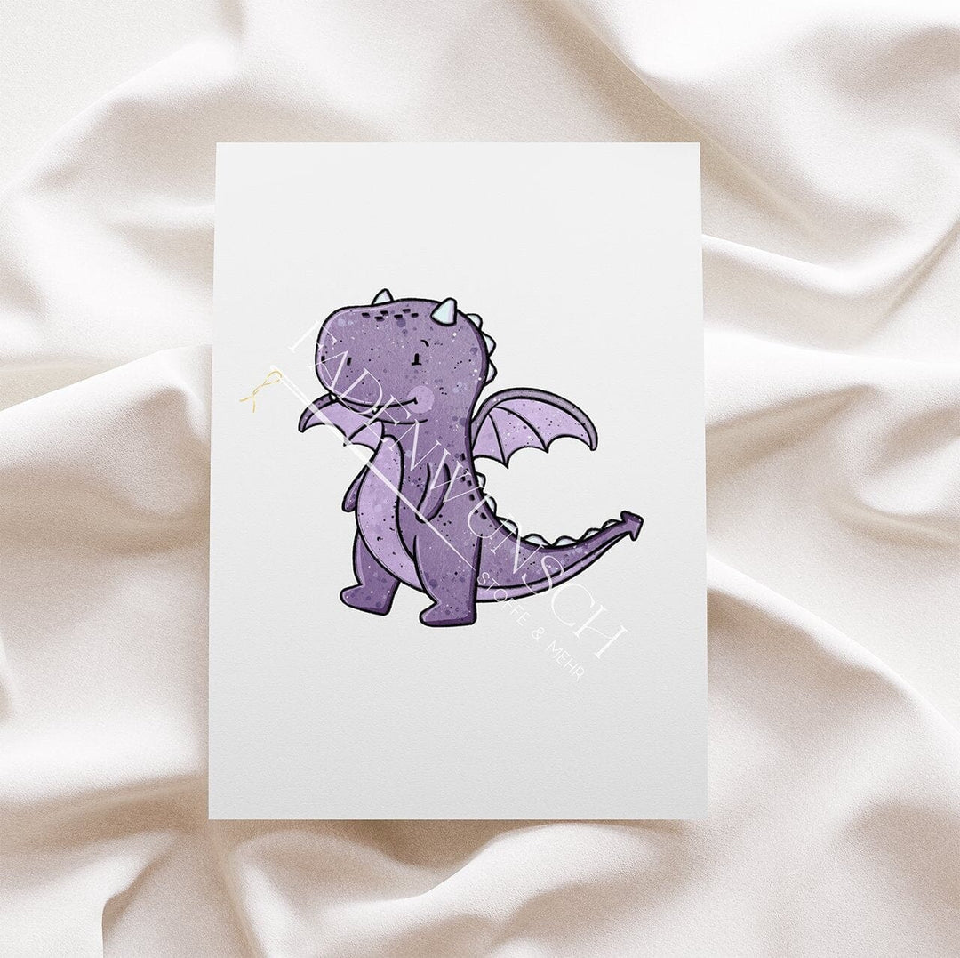 Vorbestellung | Bügelbild "Drache Dragon - Lila" fadenwunsch