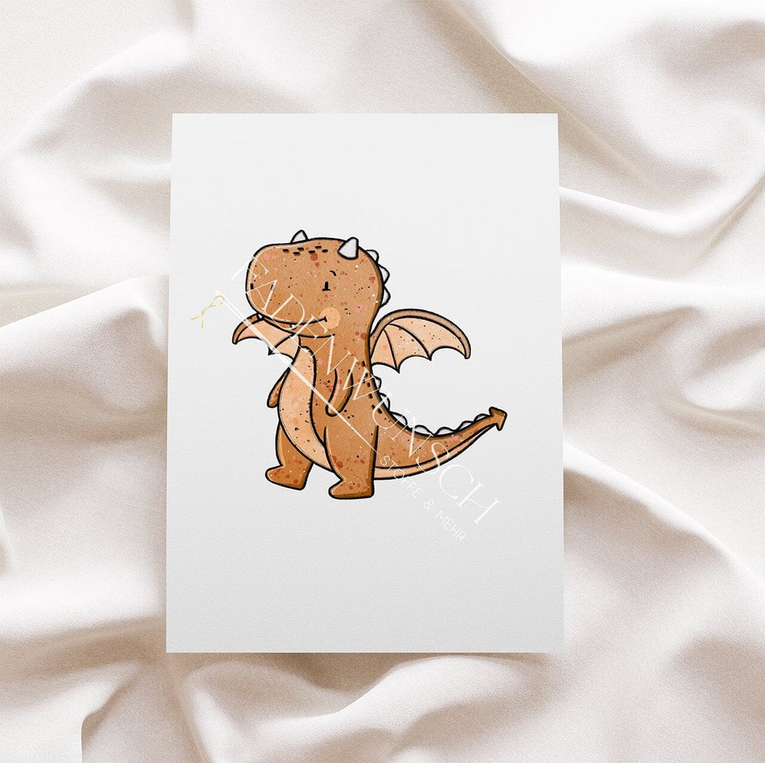 Vorbestellung | Bügelbild "Drache Dragon - Orange" fadenwunsch