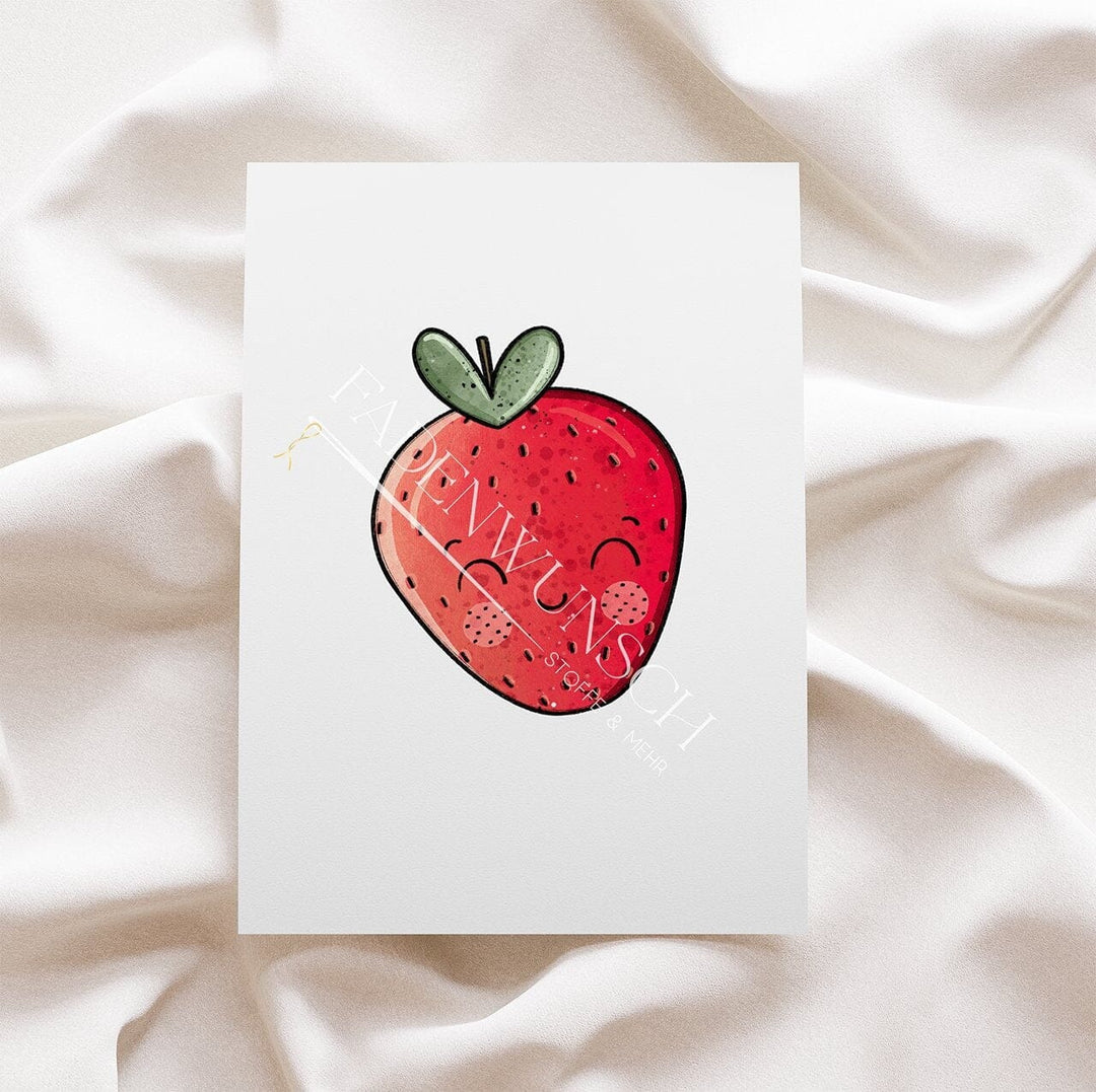 Vorbestellung | Bügelbild "Erdbeeren - ohne Brille" fadenwunsch