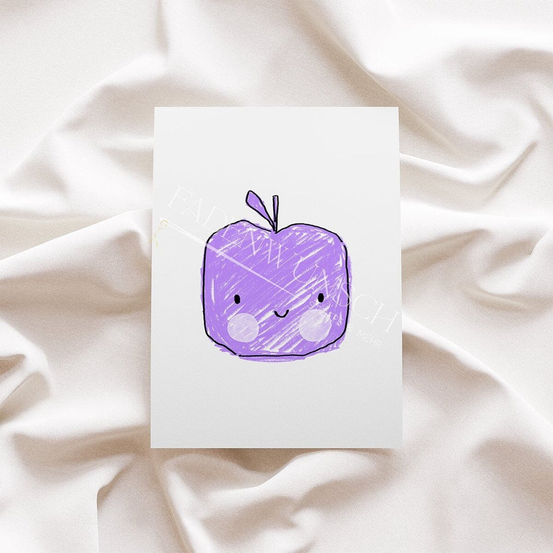 Vorbestellung | Bügelbild "Scratchi Fruits - Apfel Lila" fadenwunsch