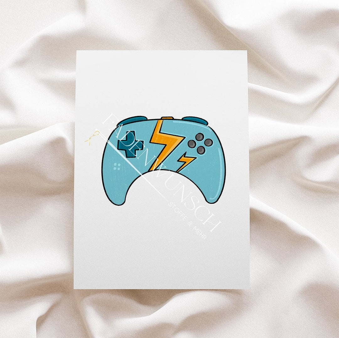 Vorbestellung | Bügelbild "Gamer - Controller Blau" fadenwunsch