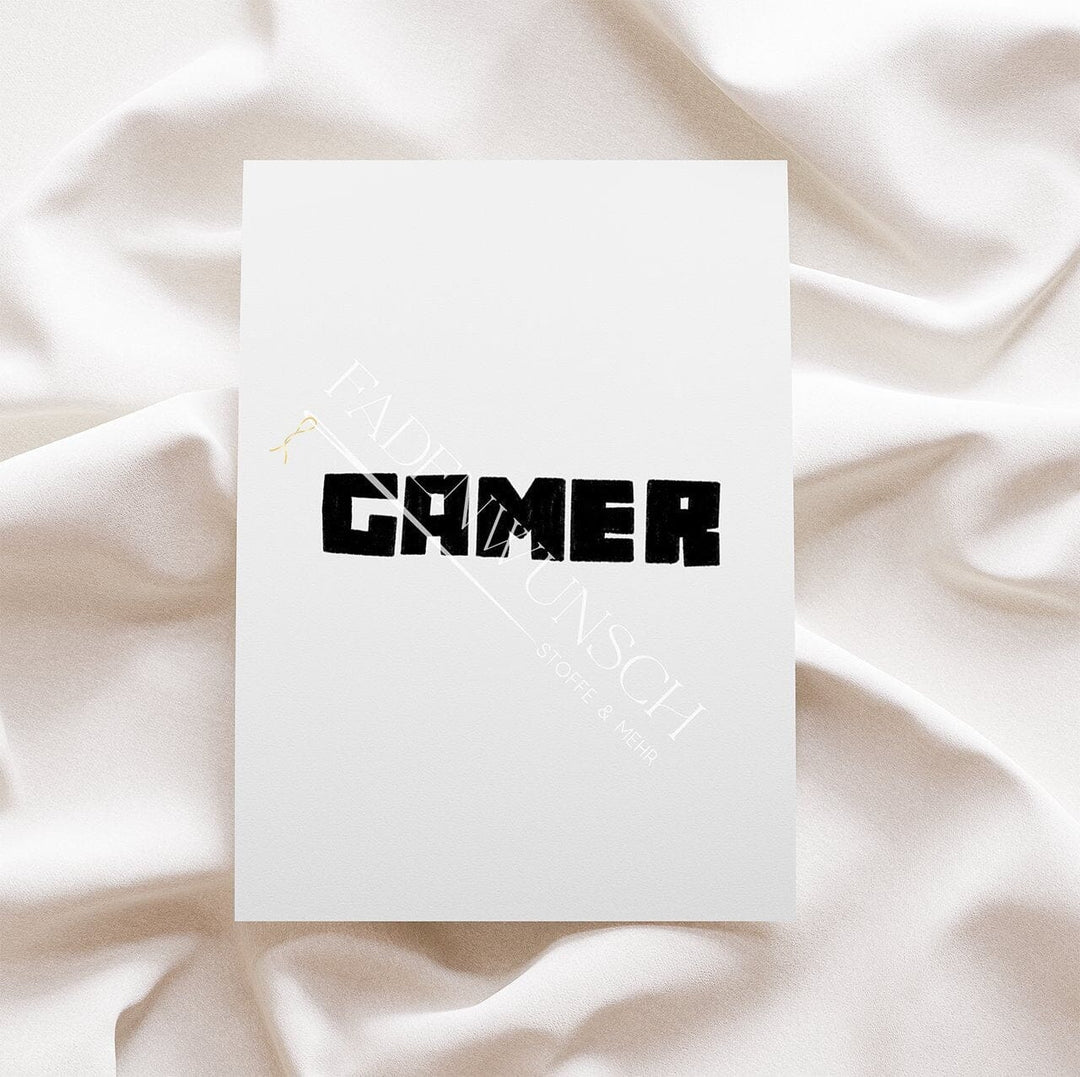 Vorbestellung | Bügelbild "Gamer - Schriftzug" fadenwunsch
