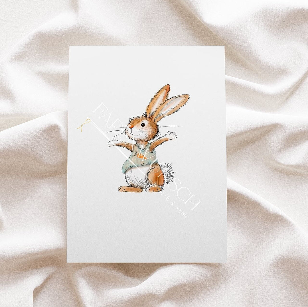Vorbestellung | Bügelbild "Hase Emil" fadenwunsch