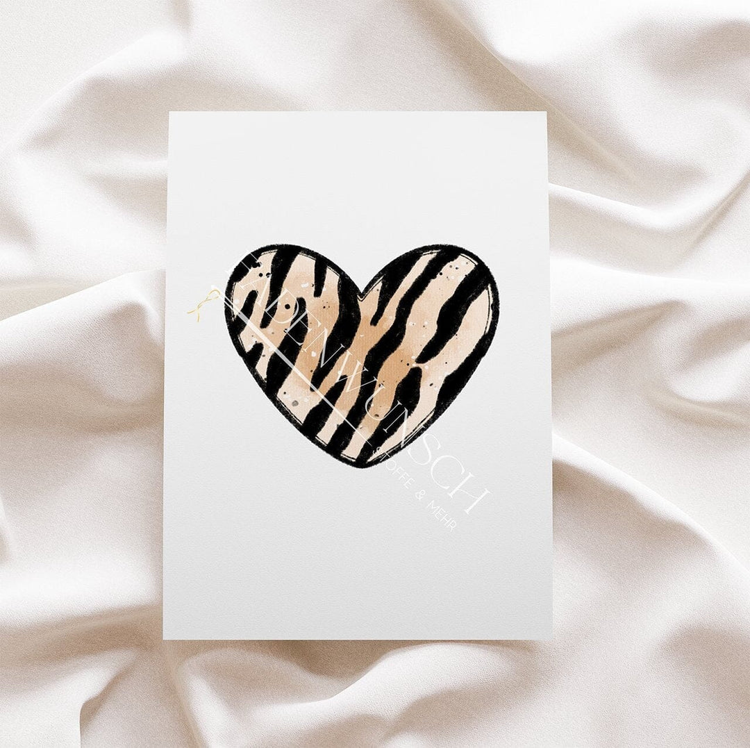 Vorbestellung | Bügelbild "Herz - Tigermuster" fadenwunsch