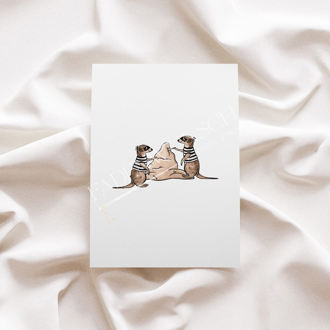 Vorbestellung | Bügelbild "Erdmännchen - Karls Goldstrand - 1" fadenwunsch