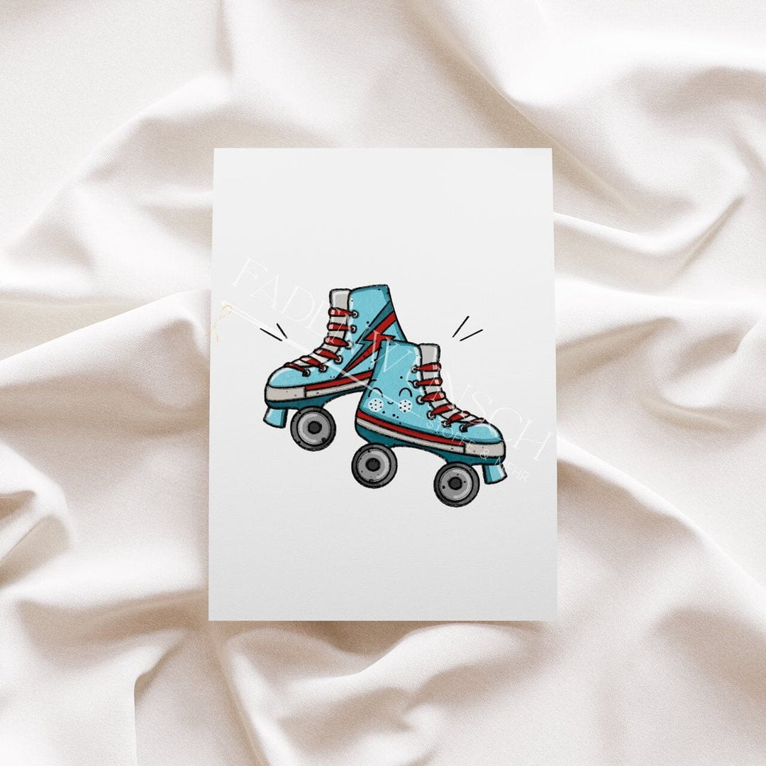 Vorbestellung | Bügelbild "Kids Drive - Rollschuhe - Blaugrau" fadenwunsch