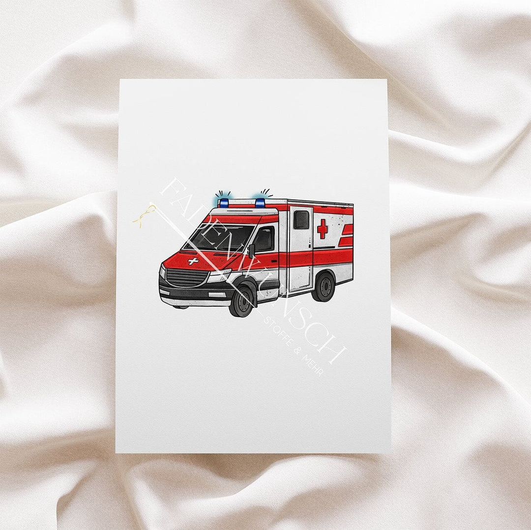 Vorbestellung | Bügelbild "Krankenwagen" fadenwunsch