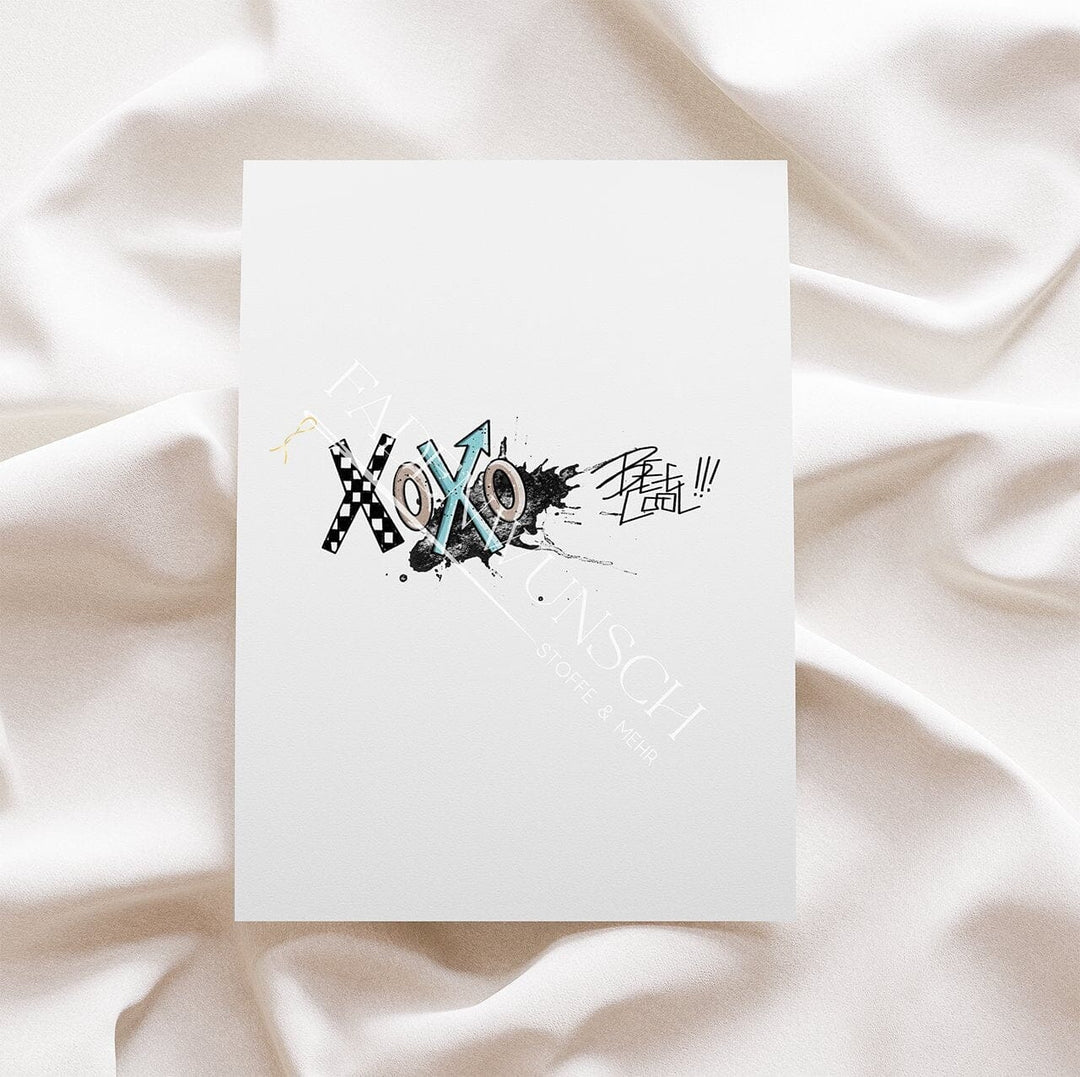 Vorbestellung | Bügelbild "Little Styler - Blaugrau - XOXO" fadenwunsch