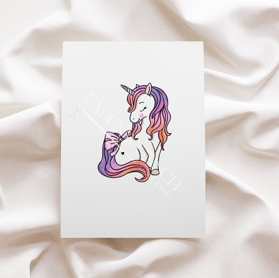 Vorbestellung | Bügelbild "Leo Little Unicorn - Einhorn Flieder" fadenwunsch