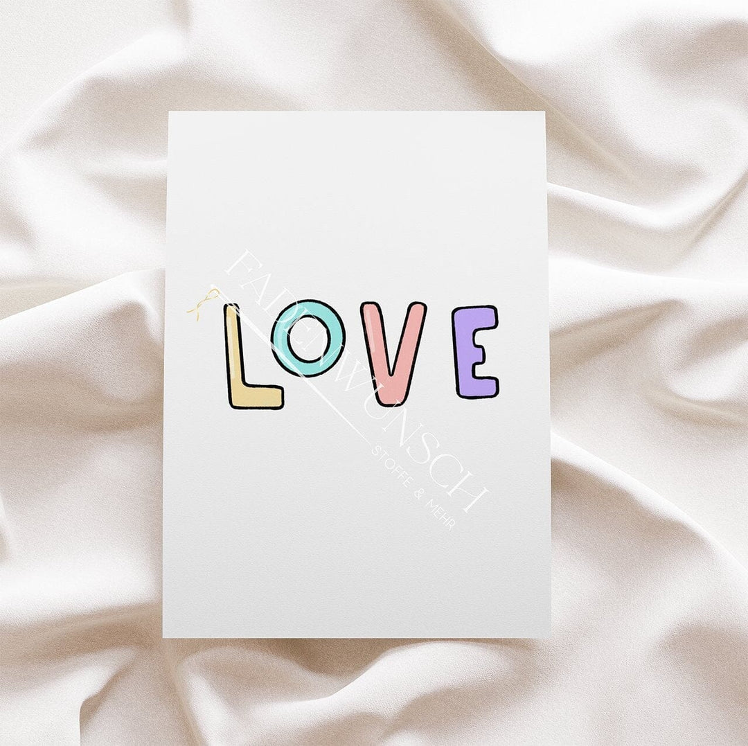 Vorbestellung | Bügelbild "Love Fruits - Schriftzug" fadenwunsch
