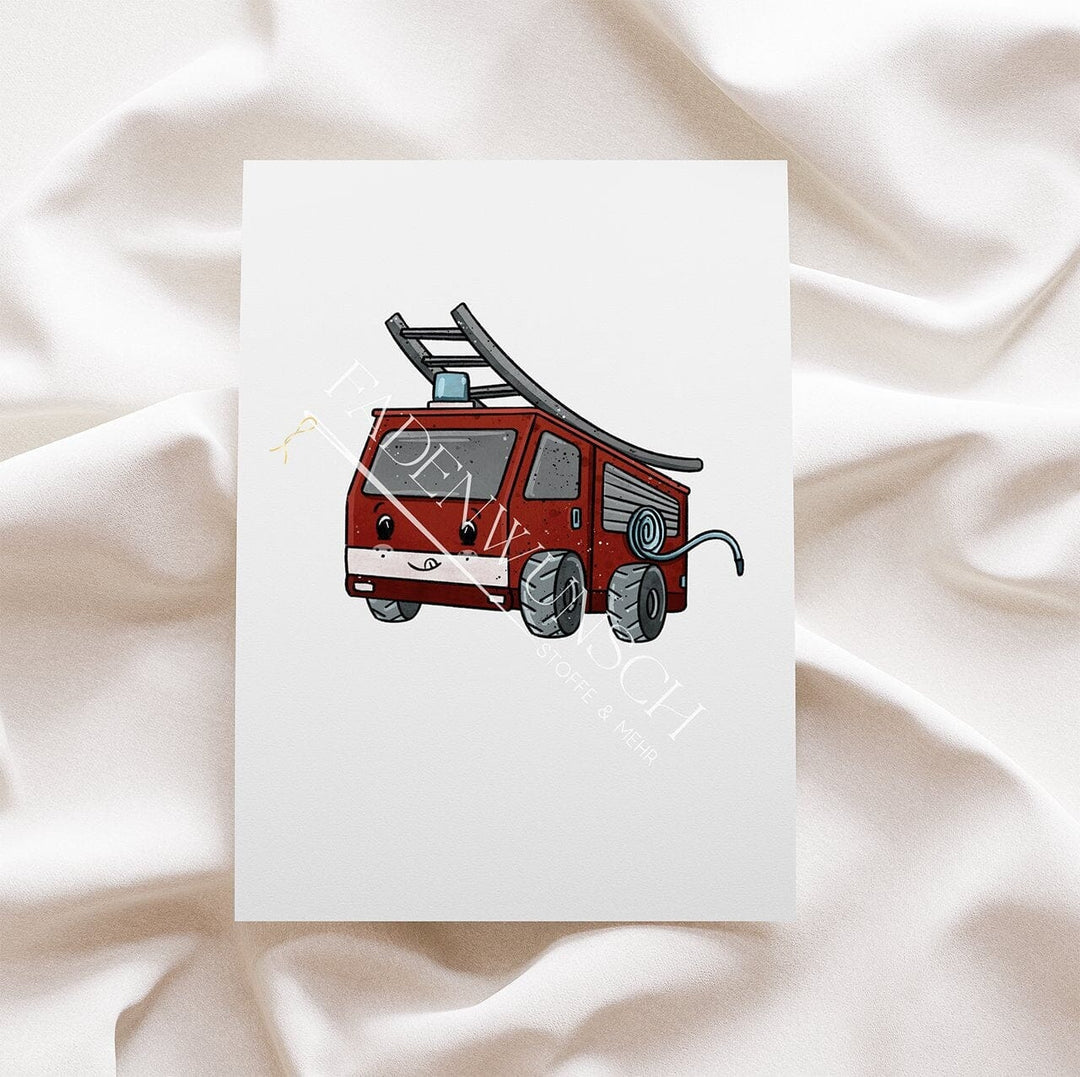Vorbestellung | Bügelbild "Mobile Rettung - Feuerwehrauto" fadenwunsch